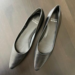 Stuart Weitzman Black Leather Flats, Excellent Condition, Size 7